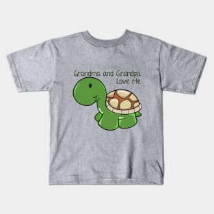 Grandma & Grandpa Love Me with Turtle Kids T-Shirt